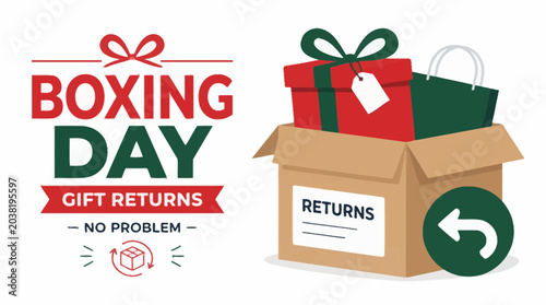 Boxing Day Gift Returns - No Problem - Shopping Bag & Gift Box