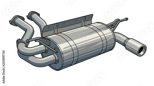 Tableau sur toile Automotive Exhaust System - Muffler and Pipes