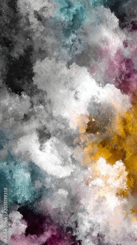 Abstract Colorful Smoke on Dark Background