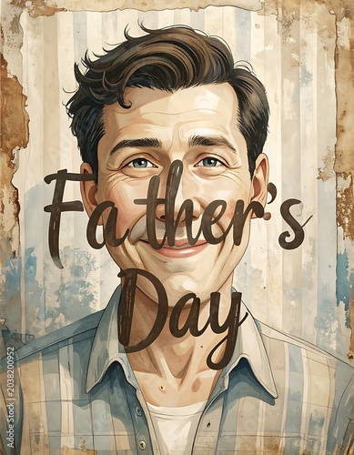 Fathers Day Portrait of Smiling Dad.