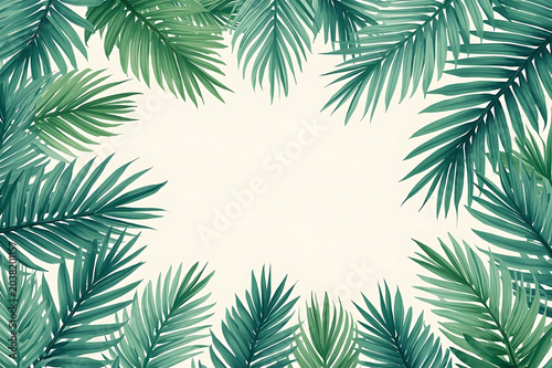 palm leaves frame