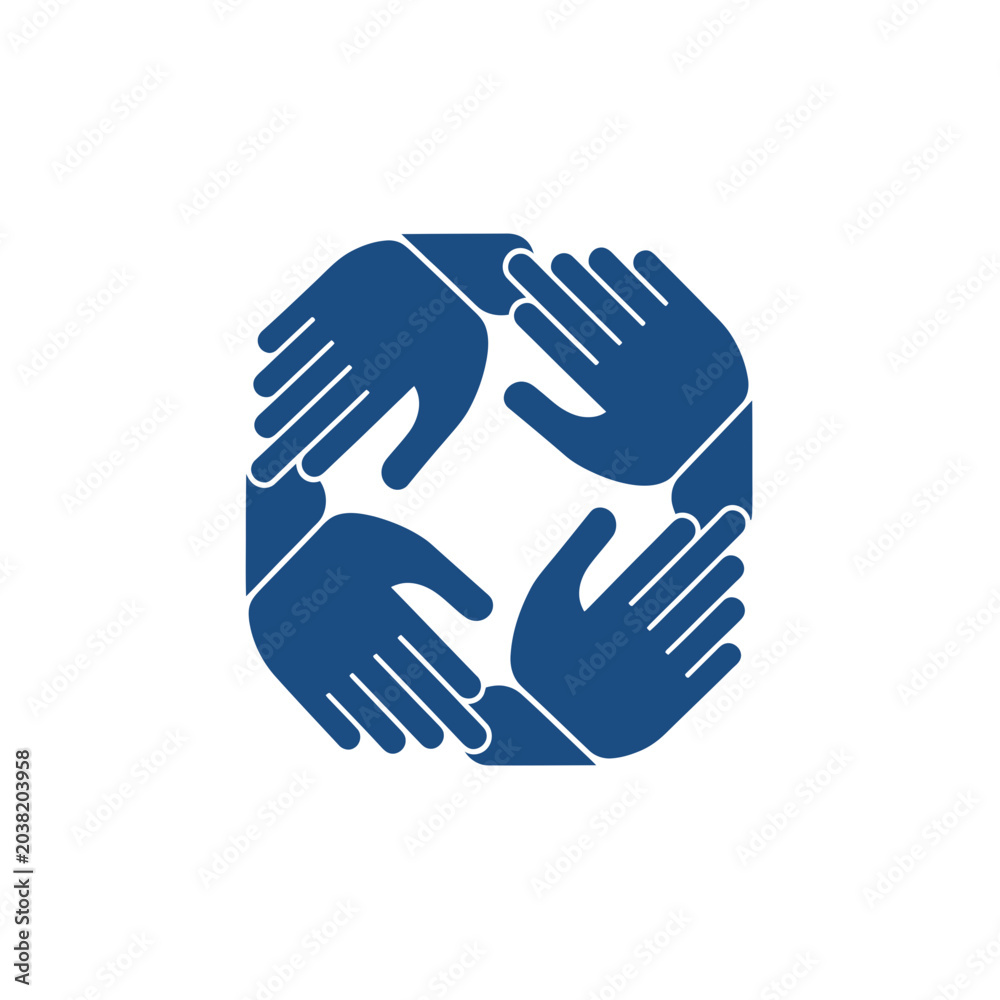 Obraz premium Teamwork Hands Logo Icon