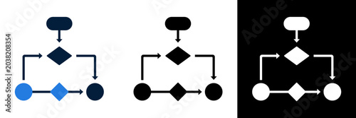 Foto Flowchart Diagram Icon Set for Process and Decision Making.