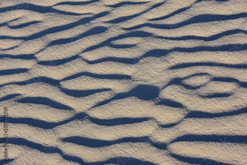 wind-blown, ripple patterns in the gypsum sand dunes of white sands national park near alamogordo in southern new mexico   
