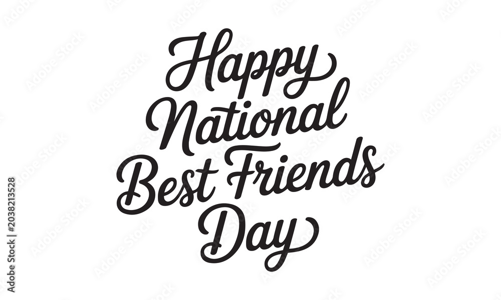 Obraz premium Happy National Best Friends Day Typography Design Celebration