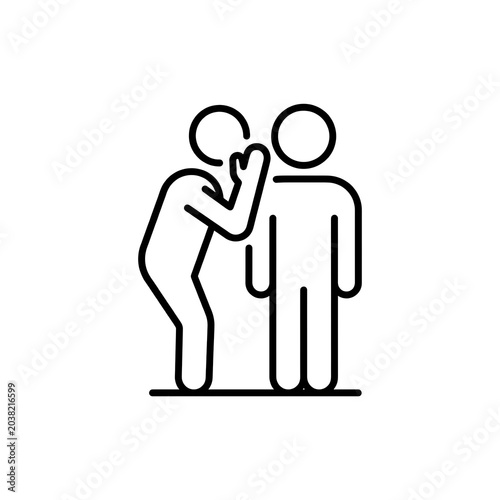 Icon of person whispering secret to another person communication concept