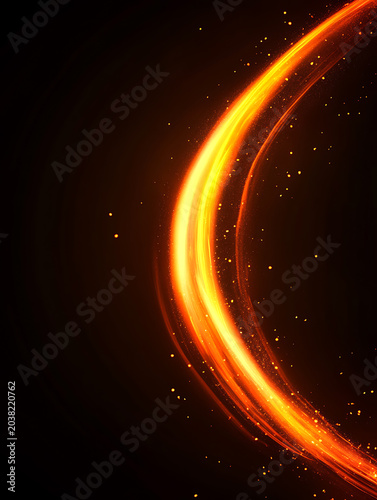 Flying sparks, glowing embers, fire particles