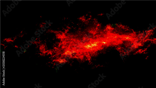 Tableau sur toile Fiery cosmic nebula, celestial phenomenon, vibrant hues of crimson and gold illu