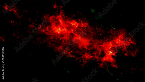 Cuadro en lienzo Abstract nebula in deep space, a vibrant crimson and scarlet cosmic cloud format