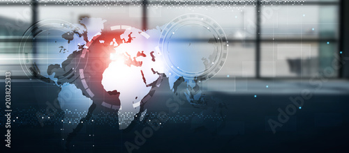 internet global communications mixed media banner