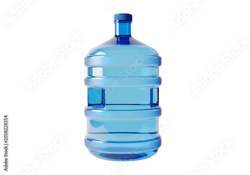 Large Blue Water Cooler Bottle Filled with Clear Refreshing Water on a White Background on white background , Isolated on Transparent Background, PNG, Generative AI