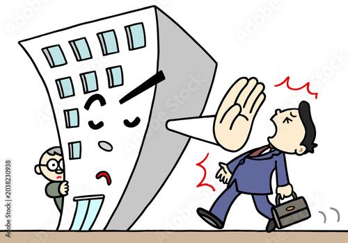 Tableau sur toile 社会問題ののイラスト - 出社停止・出勤停止・ロックアウト
