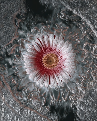 Abstract Floral Design with Textured Background