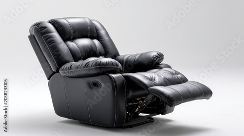 Black Recliner Chair with Plush Cushions and Relaxing Design Perfect for Living Room or Home Theater Setting for Ultimate Comfort and Style