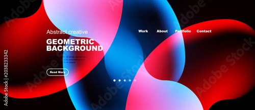 Bilde på lerret Vibrant abstract shapes dominate dark background