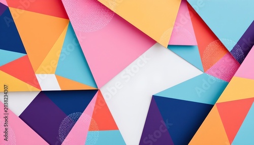 Vivid Abstract Geometric Shapes Bright Pastel and Bold Colors