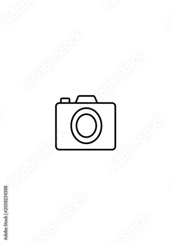 Camera silhouette on white background photography icon simple