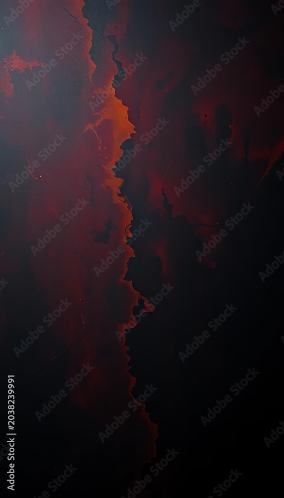 Fototapeta premium Dark Abstract Texture with Deep Red Illuminated Crack