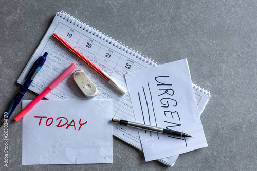 Urgent tasks and daily planning concept
