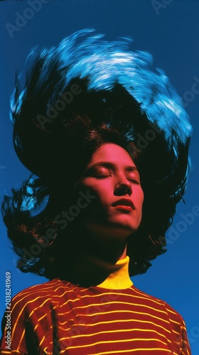 Vibrant Expression: A Woman's Portrait Embracing Color and Emotion