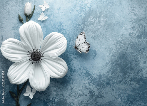 white flowers on a wooden background
