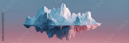 Floating Iceberg with Vibrant Sky Background