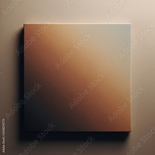 Square Canvas with Gradient from Beige to Dark Brown Wall Art