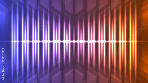Futuristic digital equalizer bars, neon audio wave background, glowing sound spectrum