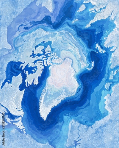 Abstract Blue Ocean Waves with Textured Patterns