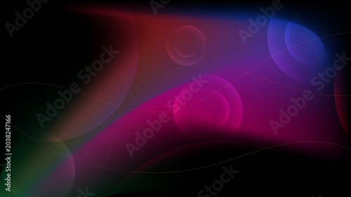 Abstract neon light background, glowing purple and blue waves, futuristic dark wallpaper