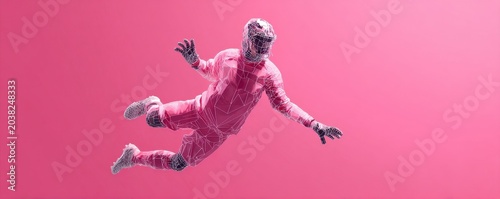 Futuristic Athlete in Digital Space Design Concept
