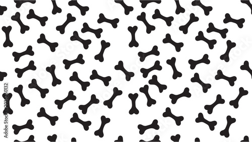 Minimalist seamless pattern texture featuring multiple small black dog bone shapes
