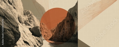 Abstract Landscape with Geometric Elements
