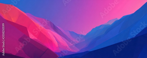 Vibrant Geometric Mountain Landscape in Gradient Shades