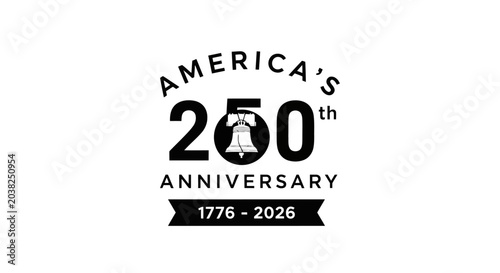 Konstfotografi America's 250th Anniversary logo with Liberty Bell, United States Semiquincenten