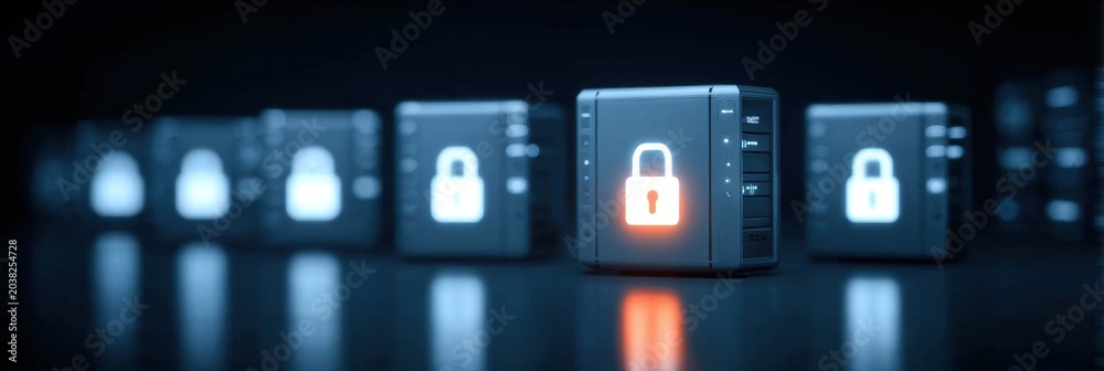 Fototapeta premium The administrator can access the account to confirm that the storage transfer and database backup are linked.
