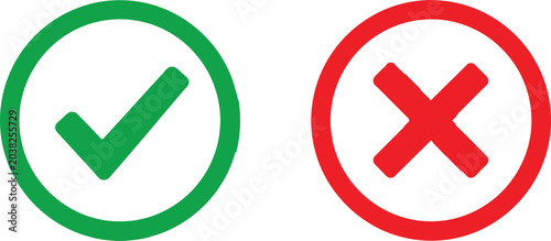 Quadro su tela Positive and negative checkmark icon pair