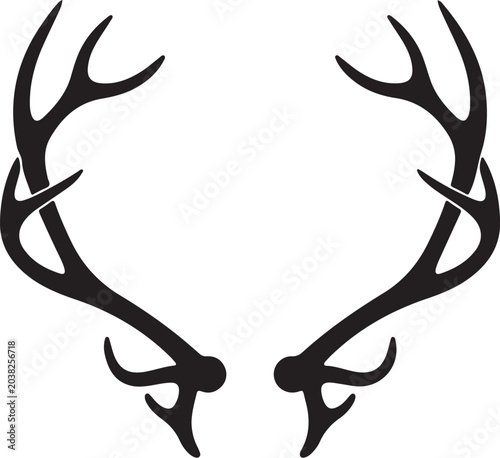 Deer Antlers, Antler Silhouette, Black Antlers, Vector Antlers, Hunting Icons