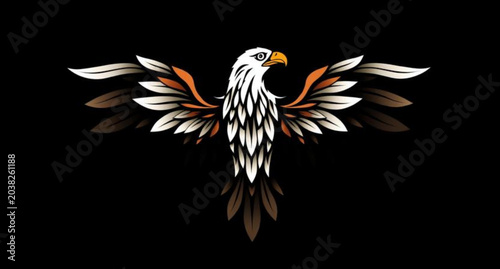 Black and white butterfly tattoo design vector illustration with wildlife bird eagle wing feather freedom symbol mascot style artwork