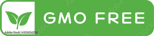 Photos gmo free label green flat icon