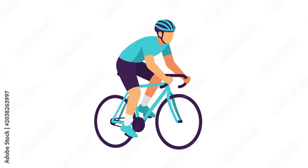 Naklejka premium Cyclist Riding Bicycle, Sports, Health, Outdoor Activity