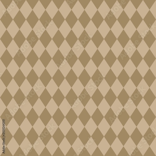 Classic light brown and muted tan diamond pattern background with a timeless argyle geometric design. High quality seamless wallpaper texture for professional projects.