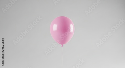 Pink balloon floating in the air.