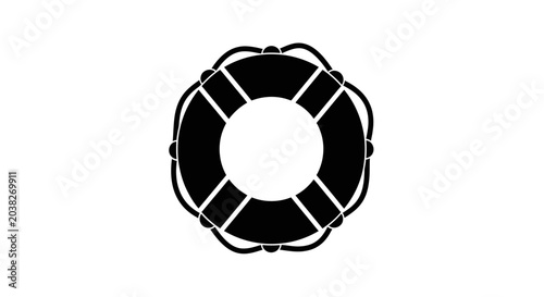 Tableau sur toile Lifesaver ring icon denotes safety and security measures while serving as a metaphorical symbol for assistance in emergency situations