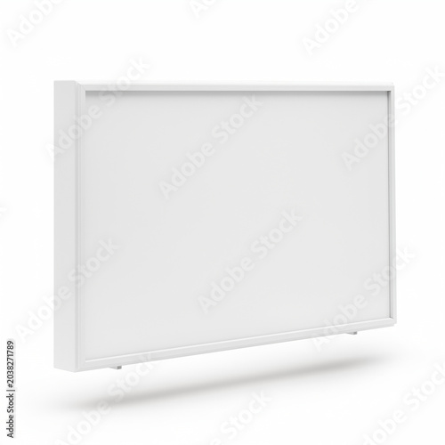 Blank White Billboard Mockup Isolated on White