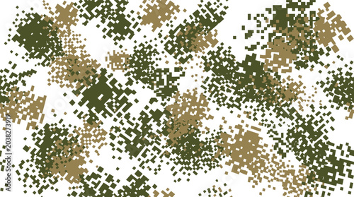Abstract pixel camouflage pattern in green and brown tones with camouflage abstract military background illustration seamless tactical military style repeating creative