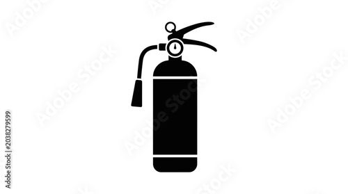 Foto Fire extinguisher stands ready as a vital safety tool designed to suppress flames and protect property from potential hazards in industrial, commercial, or residential environments
