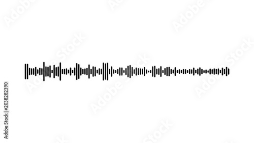 Audio waveform visualizer animation on white background, glowing digital sound waves, smooth equalizer motion, minimalist style, seamless high quality 4k loop