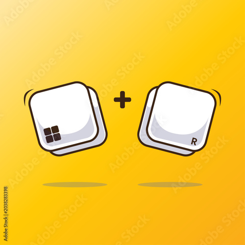 Keyboard combination shortcut windows plus p icon, button, symbol illustration vector object isolated. Technology. Computer.