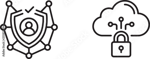 Canvastavla Art & Illustration, Secure network identity protection icon vector